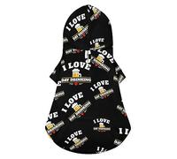 Sweat à Capuche pour Chien « I Love Day Drinking Beer » - Veste d'hiver de Luxe pour Chien - Vêtements pour Animaux de Compagnie - Bouledogue français - Teddy - Carlin - Chiot - Taille M
