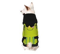 Sweat à capuche pour chien imprimé grenouille couronne pour petits chiens, chaud, doux et respirant, facile à porter pour l'hiver et l'automne chaud