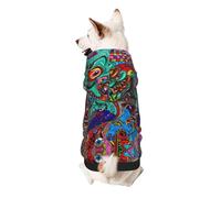 Sweat à capuche pour chien imprimé monstre abstrait pour petits chiens, chaud, doux et respirant, facile à porter pour l'hiver et l'automne chaud