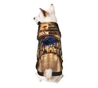 Sweat à capuche pour chien imprimé paysage de rue pour petits chiens, chaud, doux et respirant, facile à porter pour l'hiver et l'automne chaud