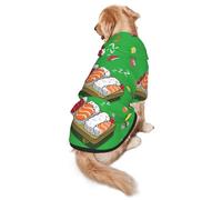 Sweat à capuche pour chien imprimé sushi endormi, chaud, doux et respirant pour chiens de taille moyenne à grande, facile à porter, pour l'hiver et l'automne