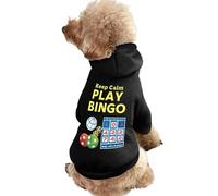 Sweat à capuche pour chien Keep Calm Play Bingo imprimé drôle d'hiver pour chien sweat-shirt à capuche pour chat tenue pour chiot costume mignon pour petits, moyens et grands chiens et chats animaux d