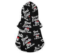 Sweat à Capuche pour Chien « L'immobilier est Mon activit頻 Veste d'hiver de Luxe pour Chien Vêtements pour Animaux de Compagnie Bouledogue français Teddy Carlin Vêtements pour Chiots XL