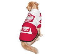 Sweat à capuche pour chien motif drapeau de la Pologne - Sweat à capuche pour chiens de taille moyenne et grande - Sweat élégant avec poche et trou pour laisse
