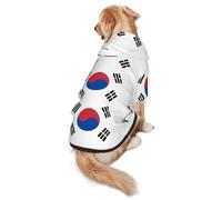 Sweat à capuche pour chien Motif drapeau de la République de Corée M Chaud et léger adapté pour les animaux de compagnie à porter en automne et en hiver