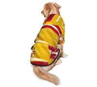 Sweat à capuche pour chien motif drapeau de l'Espagne - Sweat à capuche pour chiens de taille moyenne et grande - Sweat élégant avec poche et trou pour laisse