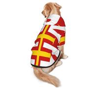 Sweat à capuche pour chien Motif drapeau des îles de Guernesey - Vêtement en polyester doux et respirant pour chiens de taille moyenne et grande