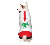 Sweat à capuche pour chien Motif drapeau du Liban en polyester doux et respirant pour petits chiens