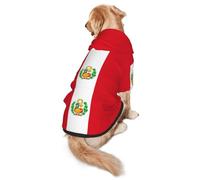 Sweat à capuche pour chien Motif drapeau du Pérou Taille XXL Chaud et léger adapté pour les animaux de compagnie à porter en automne et en hiver