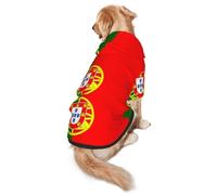 Sweat à capuche pour chien motif drapeau du Portugal - Sweat à capuche pour chiens de taille moyenne et grande - Sweat élégant avec poche et trou pour laisse