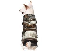 Sweat à capuche pour chien pour l'automne et l'hiver, vêtement confortable pour les activités de plein air, style steampunk 3D rendu Tie Dye Print