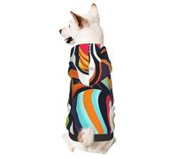 Sweat à capuche pour chien pour l'automne et l'hiver, vêtement confortable pour les activités de plein air, motifs psychédéliques complexes, imprimé tie-dye pour animaux de compagnie