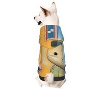 Sweat à capuche pour chien pour l'automne et l'hiver, vêtements confortables pour les activités de plein air, le lapin portant un casque, imprimé tie-dye