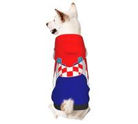 Sweat à capuche pour chien pour l'automne et l'hiver, vêtements confortables pour les activités de plein air, drapeau de la République de Croatie, imprimé tie-dye