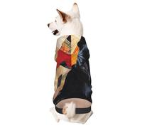 Sweat à capuche pour chien pour l'automne et l'hiver, vêtements confortables pour les activités de plein air, une peinture d'un chien mignon imprimé tie-dye