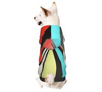 Sweat à capuche pour chien pour l'automne et l'hiver, vêtements confortables pour les activités de plein air, plaque de fléchettes arc-en-ciel inversée, imprimé tie and dye pour animaux de compagnie