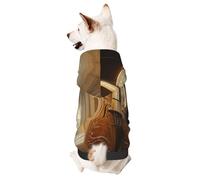 Sweat à capuche pour chien pour l'automne et l'hiver, vêtements confortables pour les activités de plein air, motif irréel de violoncelle de moteur imprimé tie-dye pour animaux de compagnie