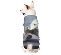 Sweat à capuche pour chien pour l'automne et l'hiver, vêtements confortables pour les activités de plein air, portrait d'un ours polaire imprimé tie-dye