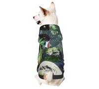 Sweat à capuche pour chien pour l'automne et l'hiver, vêtements confortables pour les activités de plein air, motif cheval dans les contes de fées, imprimé tie-dye
