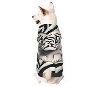 Sweat à capuche pour chien pour l'automne et l'hiver, vêtements confortables pour les activités de plein air, imprimé tigre, blanc tie-dye