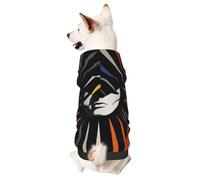 Sweat à capuche pour chien pour l'automne et l'hiver, vêtements confortables pour les activités de plein air, fond de cirque, imprimé tie-dye rétro, futurisme