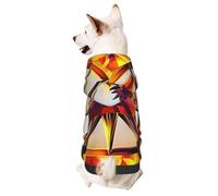 Sweat à capuche pour chien pour l'automne et l'hiver, vêtements confortables pour les activités de plein air, motif cheval de guerre des flammes imprimé tie-dye