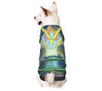 Sweat à capuche pour chien pour l'automne et l'hiver, vêtements confortables pour les activités de plein air, art abstrait du liquide fluide tie-dye imprimé pour animaux de compagnie