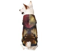 Sweat à capuche pour chien pour l'automne et l'hiver, vêtements confortables pour les activités de plein air, villes persanes anciennes, imprimé tie-dye pour animaux de compagnie