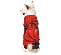 Sweat à capuche pour chien pour l'automne et l'hiver, vêtements confortables pour les activités de plein air, imprimé tie-dye à fleurs rouges