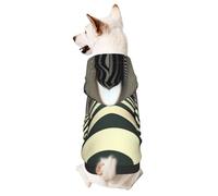 Sweat à capuche pour chien pour l'automne et l'hiver, vêtements confortables pour les activités de plein air, imprimé zébré Op Art1 Tie Dye