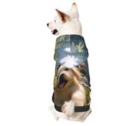 Sweat à capuche pour chien pour l'automne et l'hiver, vêtements confortables pour les activités de plein air, un petit chien animé imprimé tie-dye