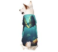 Sweat à capuche pour chien pour l'automne et l'hiver, vêtements confortables pour les activités de plein air, environnement sous-marin, imprimé tie-dye