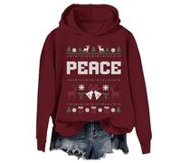 Sweat à capuche pour couples avec inscription « I Come In Peace Im Peace », Bordeaux-A, 3XL