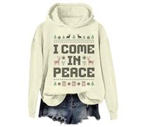 Sweat à capuche pour couples avec inscription « I Come In Peace Im Peace », Khika., 3XL