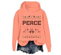 Sweat à capuche pour couples avec inscription « I Come In Peace Im Peace », Orange-A, 3XL