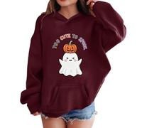 Sweat à capuche pour enfant 128 Sweat-shirt à manches longues pour garçon | Sweat-shirt boutonné pour fille 140 - Ensemble quotidien - Sweat à capuche fin brodé - 164 - Rouge - Fermeture éclair - 140