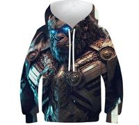 Sweat à capuche pour enfant 3D Lynx Panorama Ensemble Pull moyen Filles Garçons Sweat à capuche Pull Mode Jeunesse Vêtements de sport décontractés à manches longues, Future Gorilla2, 6-7 ans