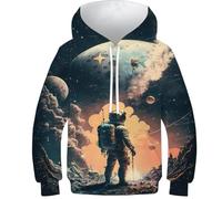 Sweat à capuche pour enfant imprimé 3D coloré Galaxy Lion Sweatshirt unisexe garçons filles manches longues cool pull amusant pull décontracté, Dernier homme_debout, 11-13 Years