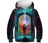 Sweat à capuche pour enfant imprimé 3D Lion Anime Animal2436 Sweat-shirt unisexe garçons filles manches longues cool drôle pull décontracté, Saisir une nouvelle dimension, 10-12 Years