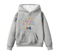 Sweat à capuche pour enfant - Multicolore - Capuche - Poche kangourou - Sweat-shirt festif ludique - Inscription bougie graphique - T-shirt d'anniversaire pour fête d'anniversaire, Stil-w03 Gris, 3-4
