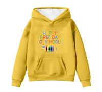 Sweat à capuche pour enfant - Multicolore - Capuche - Poche kangourou - Sweat-shirt festif ludique - Inscription bougie graphique - T-shirt d'anniversaire pour fête d'anniversaire, Stil-w09 Jaune, 7-8