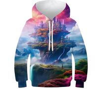 Sweat à capuche pour enfants 3D Lion 16 Pull à capuche pour filles et garçons Pull à capuche Mode Jeunesse Vêtements de sport décontractés à manches longues, Magical_Towers_the_nature_, 11-13 Years
