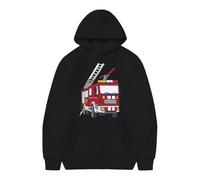 Sweat à Capuche pour Enfants avec Impression de Camion de Pompiers-Nouvelle Mode-décontracté-décoration de Poche-Sweat à Capuche pour garçons et Tunique Manches Longues Garçons (Black-8-9 Years)