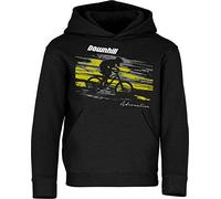 Sweat à Capuche pour Enfants: Downhill Adrenaline - Cycliste-s Vélo BMX VTT Mountain-Bike - Cadeau Anniversaire Noel Fils Garçon-s Enfant Fille-s - Sweater Hoodie Pull Pull-Over Sport Outdoor (140)