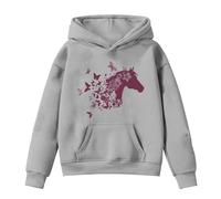Sweat à Capuche pour Enfants-Version imprimé Cheval Manches Longues Basique et Confortable Parfait pour activité Physique et Temps Libre (Grey, 3-4 Years)