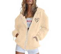 Sweat à capuche pour femme avec fermeture éclair - Aesthetic Y2K Hip Hop - Baggy - Adolescente - Sweat-shirt Harajuku - Manches longues - Pour le sport, le fitness, l'extérieur - Veste de mi-saison