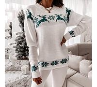 Sweat à capuche pour femme avec fermeture éclair - Mode d'hiver - Décontracté - Col rond - Flocon de neige - Noël - Pull en tricot - Veste en jean avec applications - Pour femme, vert, M