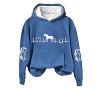 Sweat à Capuche pour Femme avec imprimé Sport - Sweat à Capuche imprimé cœur - Pull d'hiver à Capuche - Imprimé Cheval - Sweatshirt Amusant à Manches Longues - Sportlish - Veste de Streetwear