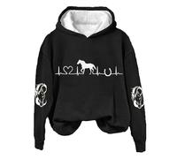 Sweat à Capuche pour Femme avec imprimé Sport - Sweat à Capuche imprimé cœur - Pull d'hiver à Capuche - Imprimé Cheval - Sweatshirt Amusant à Manches Longues - Sportlish - Veste de Streetwear