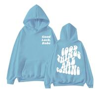 Sweat à capuche pour femme avec inscription « Have A Good Day » - Impression graphique - Manches longues - Décontracté - Oversize, 26, XXL